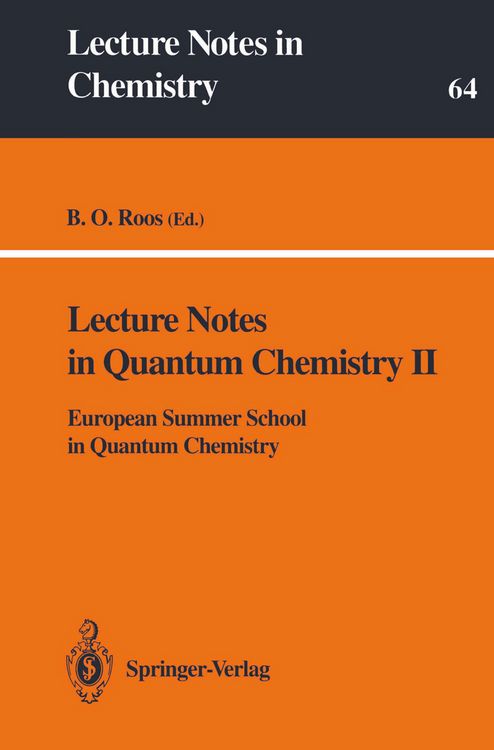 Produktbild: Lecture Notes in Quantum Chemistry II