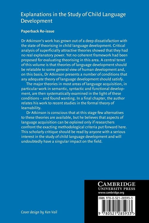 Produktbild: Explanations in the Study of Child Language Development
