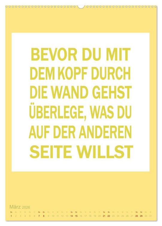 Produktbild: Memo an mich (Wandkalender 2026 DIN A2 hoch), CALVENDO Monatskalender