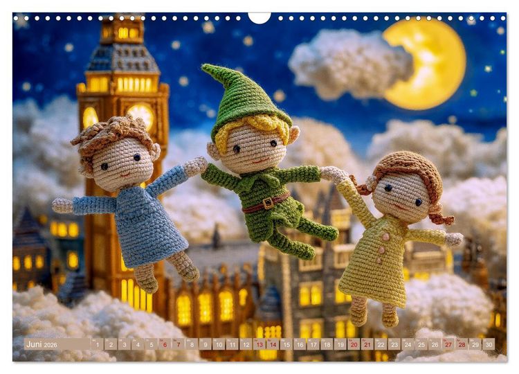 Produktbild: Amigurumi Erz&auml;hlzauber. Fantastische Geschichten als H&auml;kelkunst inszeniert (Wandkalender 2026 DIN A3 quer), CALVENDO Monatskalender