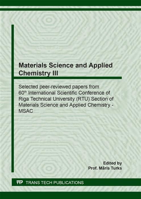 Produktbild: Materials Science and Applied Chemistry III