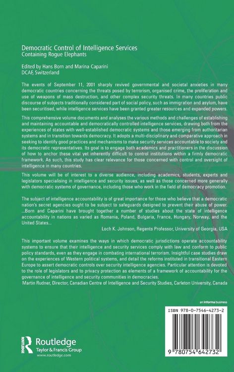 Produktbild: Democratic Control of Intelligence Services