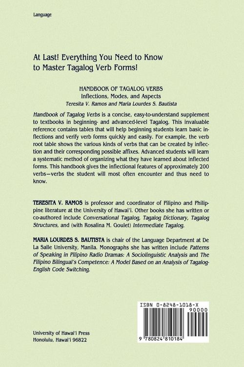 Produktbild: Handbook of Tagalog Verbs