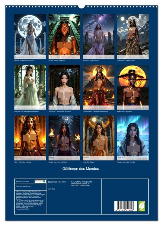 Produktbild: G&ouml;ttinnen des Mondes (hochwertiger Premium Wandkalender 2027 DIN A2 hoch), Kunstdruck in Hochglanz