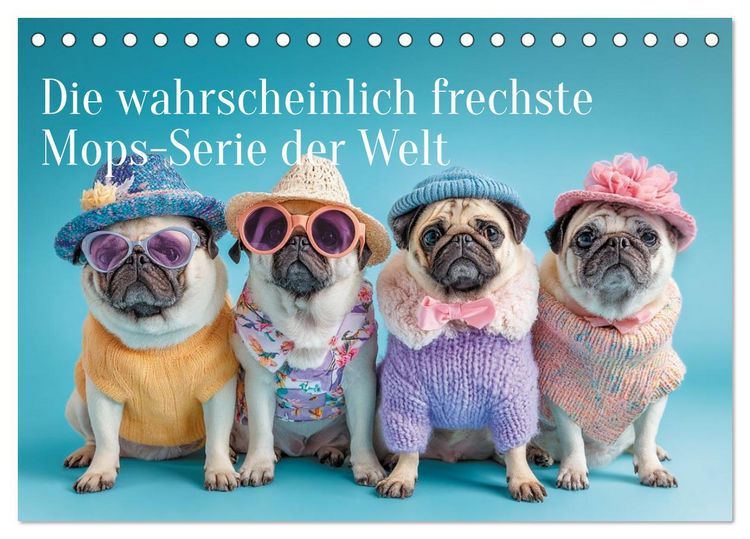 Produktbild: Der wahrscheinlich frechste Mops-Serie der Welt (Tischkalender 2027 DIN A5 quer), CALVENDO Monatskalender
