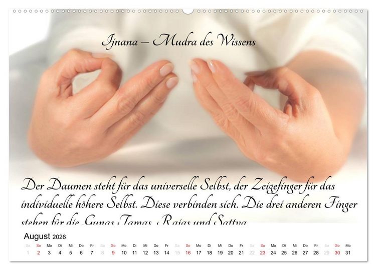 Produktbild: Mudras / 2026 (Wandkalender 2026 DIN A2 quer), CALVENDO Monatskalender