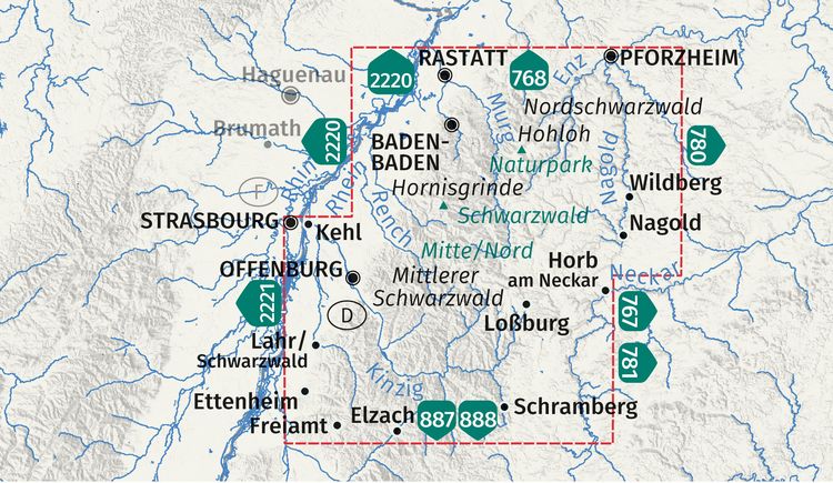 Produktbild: KOMPASS Wanderkarten-Set 886 Schwarzwald Nord (2 Karten) 1:50.000