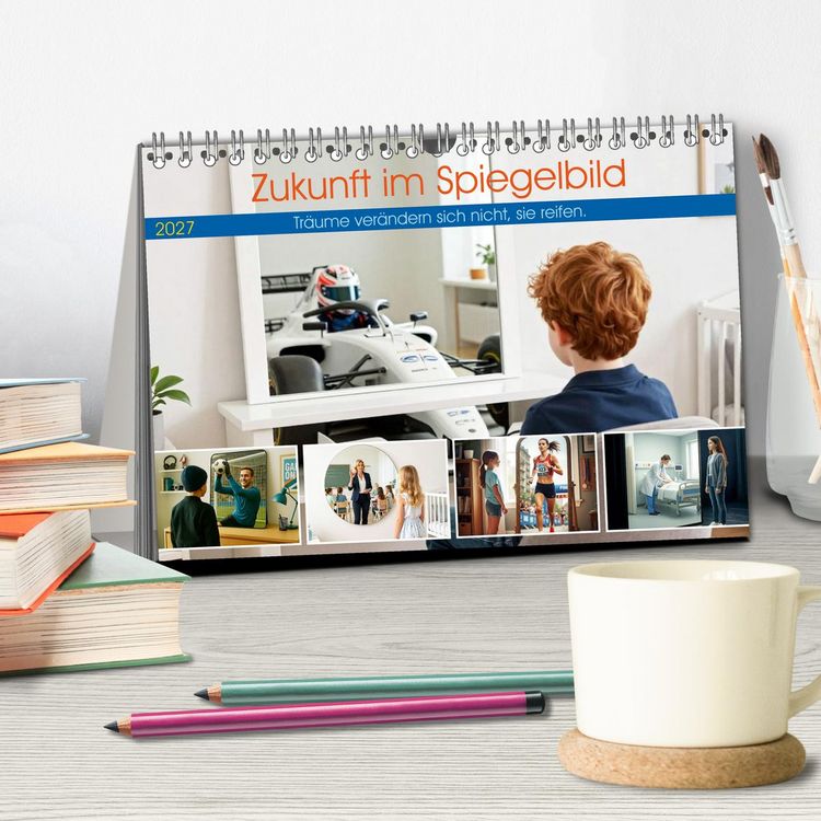 Produktbild: Zukunft im Spiegelbild - Tr&auml;ume ver&auml;ndern sich nicht, sie reifen (Tischkalender 2027 DIN A5 quer), CALVENDO Monatskalender