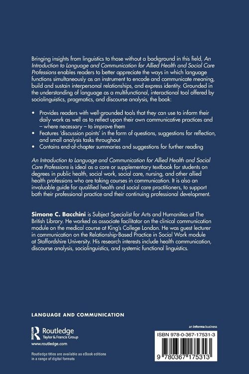 Produktbild: An Introduction to Language and Communication for Allied Health and Social Care Professions