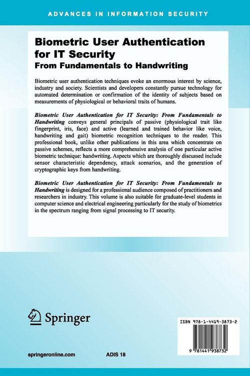 Produktbild: Biometric User Authentication for IT Security