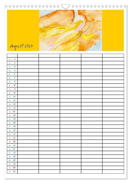 Produktbild: Engelhafter Familienplaner (Wandkalender 2026 DIN A3 hoch), CALVENDO Monatskalender