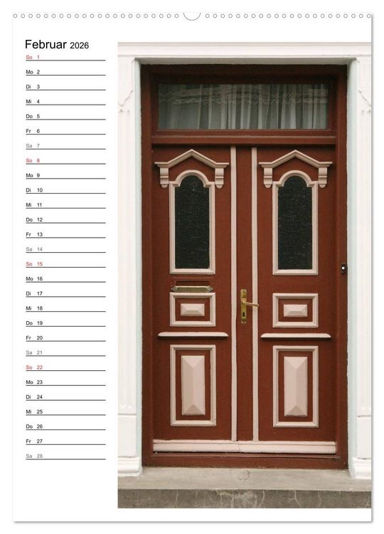 Produktbild: Alte D&auml;nische T&uuml;ren (hochwertiger Premium Wandkalender 2026 DIN A2 hoch), Kunstdruck in Hochglanz