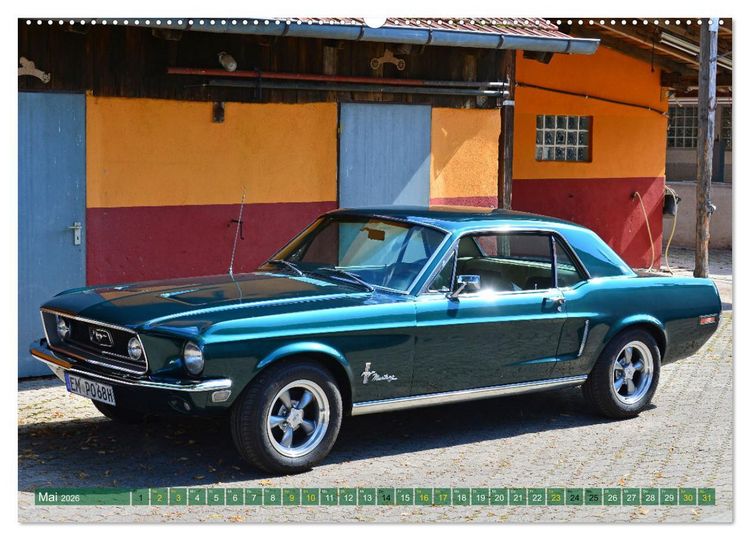 Produktbild: Ein Pony zum verlieben - Ford Mustang 1968 (hochwertiger Premium Wandkalender 2026 DIN A2 quer), Kunstdruck in Hochglanz