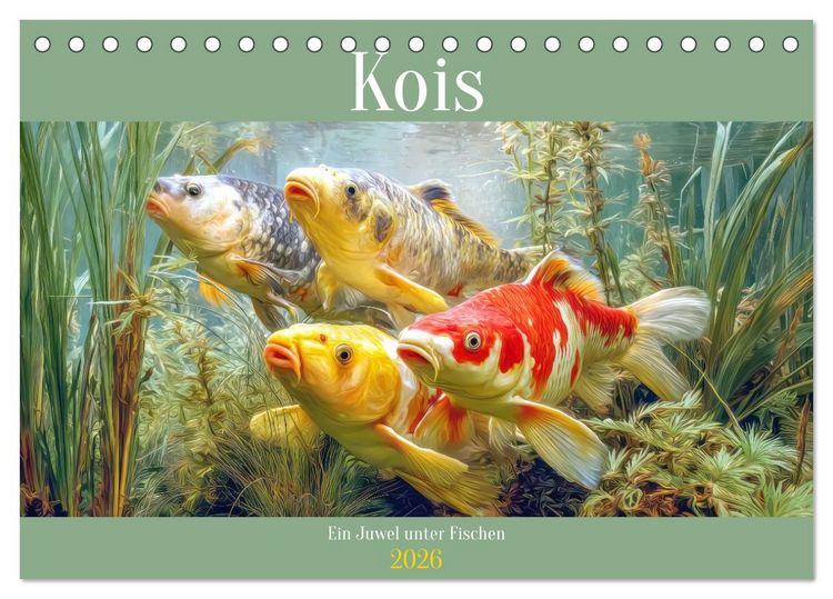Produktbild: Kois - Ein Juwel unter Fischen (Tischkalender 2026 DIN A5 quer), CALVENDO Monatskalender