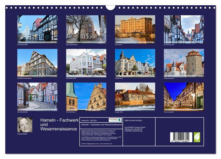 Produktbild: Hameln - Fachwerk und Weserrenaissance (Wandkalender 2026 DIN A3 quer), CALVENDO Monatskalender