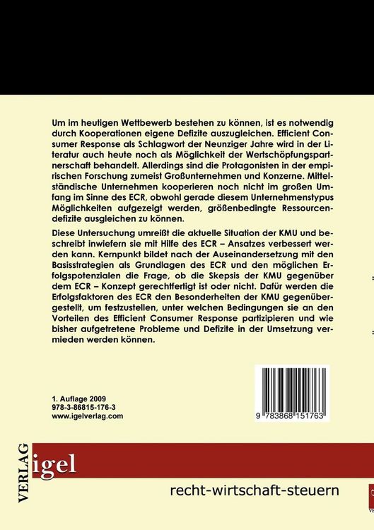 Produktbild: Efficient Consumer Response (ECR) f&uuml;r mittelst&auml;ndische Unternehmen