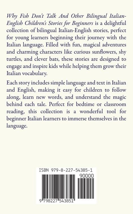 Produktbild: Why Fish Don't Talk And Other Bilingual Italian-English Children's Stories for Beginners
