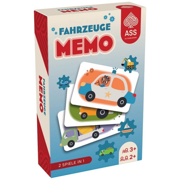 Produktbild: ASS Altenburger Memo Fahrzeuge - 2 Spielvarianten (Paare, Trios)