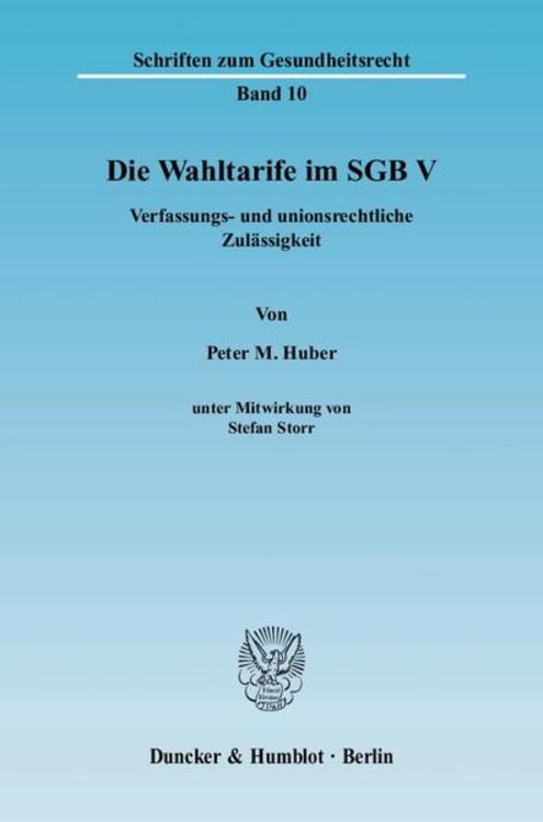Produktbild: Die Wahltarife im SGB V.