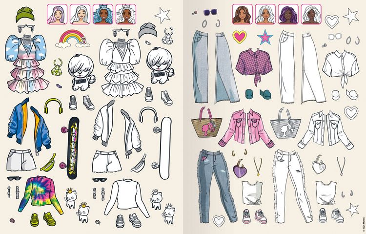 Produktbild: Mein Ausmalstickerbuch Barbie - Anziehpuppen