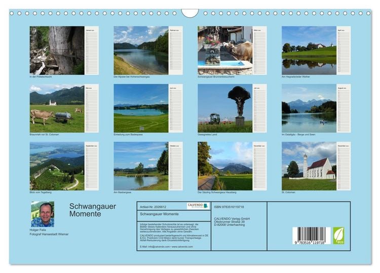 Produktbild: Schwangauer Momente (Wandkalender 2026 DIN A3 quer), CALVENDO Monatskalender