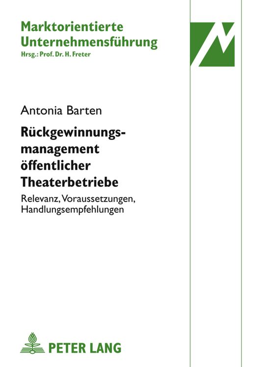 Produktbild: Rueckgewinnungsmanagement oeffentlicher Theaterbetriebe