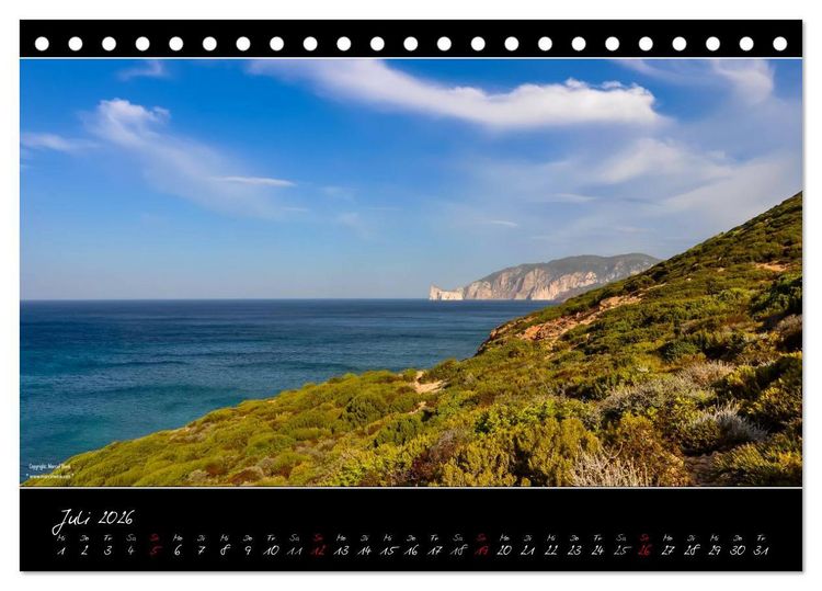 Produktbild: Sardinien Panoramakalender (Tischkalender 2026 DIN A5 quer), CALVENDO Monatskalender
