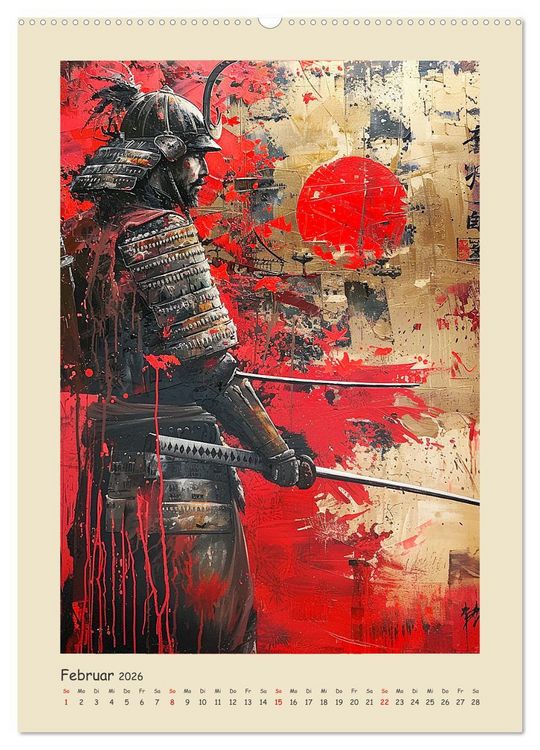 Produktbild: Samurai. Kunstvolle Darstellungen historischer Krieger (hochwertiger Premium Wandkalender 2026 DIN A2 hoch), Kunstdruck in Hochglanz