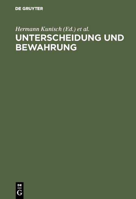 Produktbild: Unterscheidung und Bewahrung
