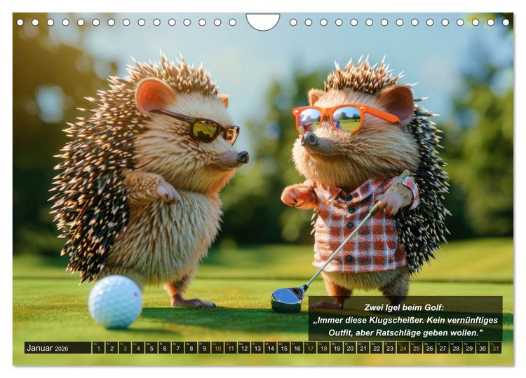 Produktbild: Der tierisch lustige Golfkalender (Wandkalender 2026 DIN A4 quer), CALVENDO Monatskalender
