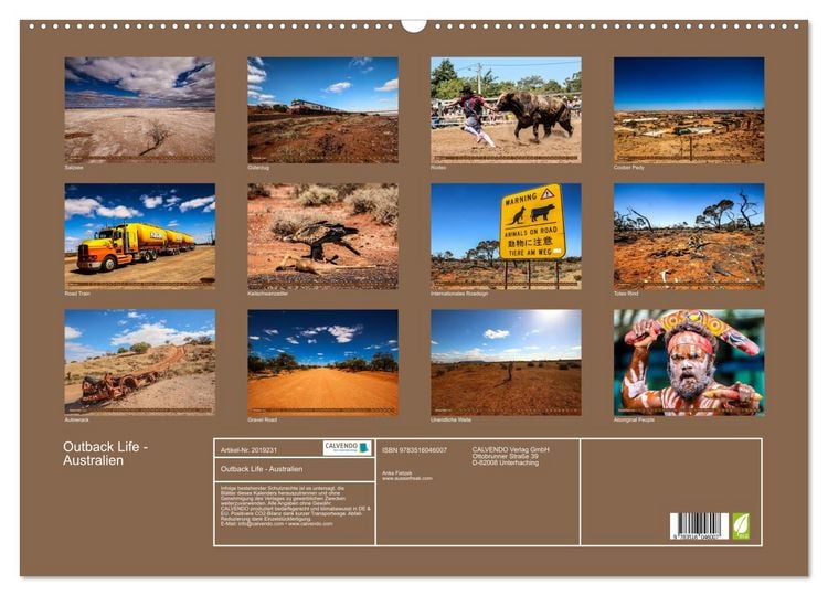 Produktbild: Outback Life - Australien (Wandkalender 2026 DIN A2 quer), CALVENDO Monatskalender