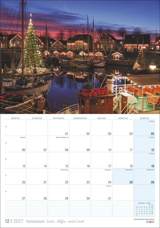 Produktbild: Ostfriesland Kalender 2027 - Inseln &middot; H&auml;fen &middot; weites Land