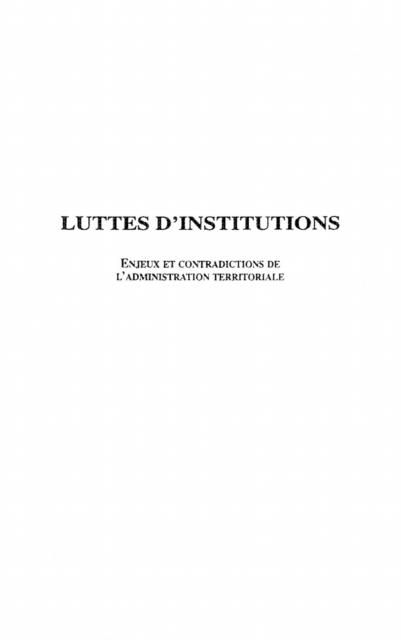 Produktbild: Luttes D'institutions