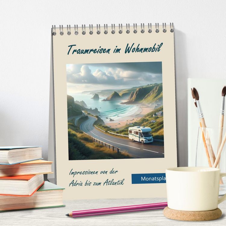 Produktbild: Traumreisen im Wohnmobil (Tischkalender 2026 DIN A5 hoch), CALVENDO Monatskalender