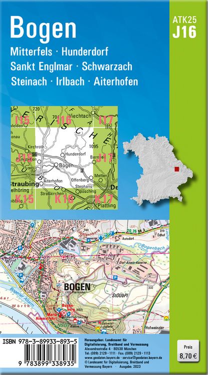 Produktbild: ATK25-J16 Bogen (Amtliche Topographische Karte 1:25000)