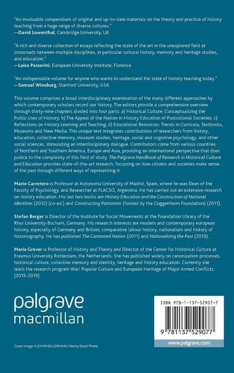 Produktbild: Palgrave Handbook of Research in Historical Culture and Education