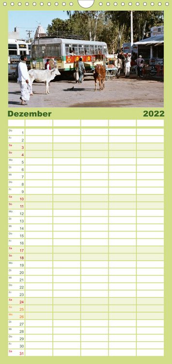 Produktbild: Familienplaner Alltagsleben in Indien (Wandkalender 2022 , 21 cm x 45 cm, hoch)