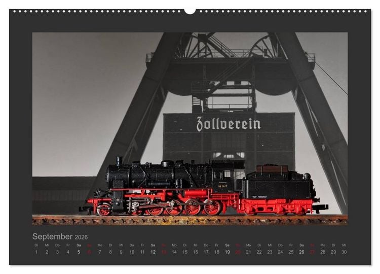 Produktbild: Dampflokomotiven in Spur N (Wandkalender 2026 DIN A2 quer), CALVENDO Monatskalender