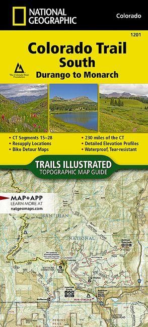 Produktbild: Colorado Trail South, Durango to Monarch Map