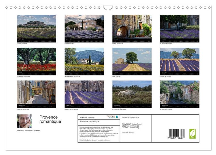 Produktbild: Provence romantique (Wandkalender 2026 DIN A3 quer), CALVENDO Monatskalender