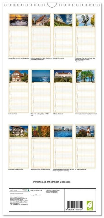 Produktbild: Familienplaner 2027 - Immenstaad am sch&ouml;nen Bodensee mit 5 Spalten (Wandkalender, 21 x 45 cm) CALVENDO