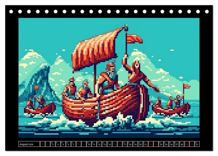 Produktbild: Pixel f&uuml;r Pixel bis Game over (Tischkalender 2026 DIN A5 quer), CALVENDO Monatskalender