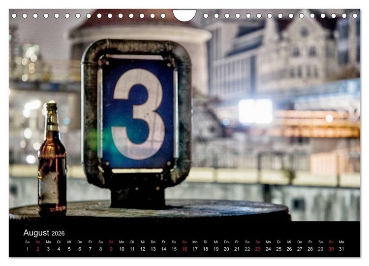Produktbild: hamburg - night views (Wandkalender 2026 DIN A4 quer), CALVENDO Monatskalender