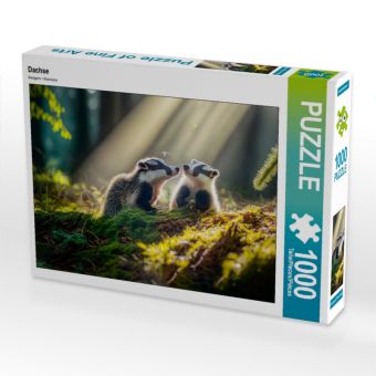 Produktbild: CALVENDO Puzzle Dachse | 1000 Teile Lege-Gr&ouml;&szlig;e 64x48cm Foto-Puzzle f&uuml;r gl&uuml;ckliche Stunden