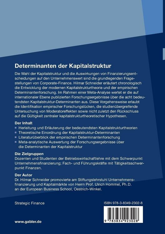 Produktbild: Determinanten der Kapitalstruktur