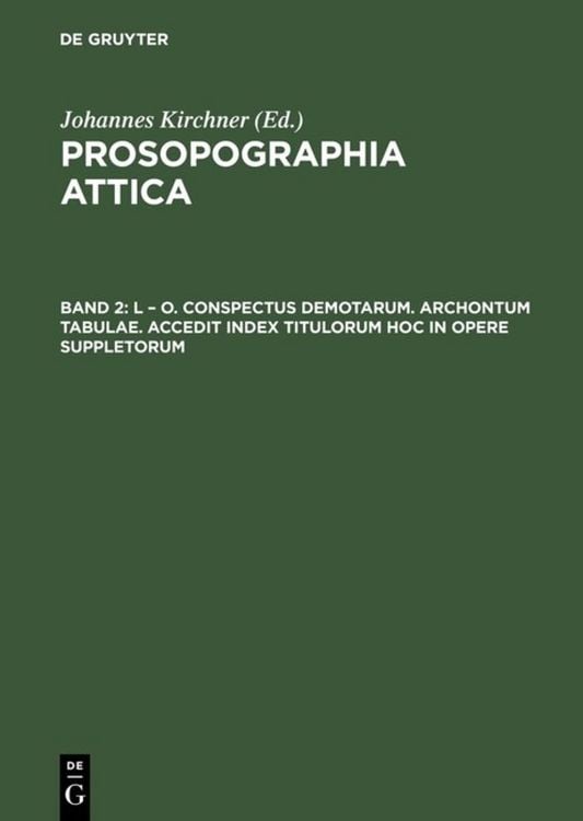Produktbild: L &ndash; O. Conspectus Demotarum. Archontum Tabulae. Accedit index Titulorum hoc in opere suppletorum