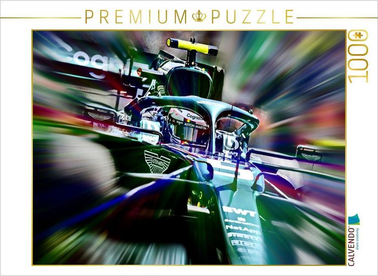 Produktbild: CALVENDO Puzzle Der Deutsche Sebastian Vettel gewann f&uuml;nf Weltmeisterschaften, ist mit seinem aktuellen Aston Martin noch nicht so erfolgreich, wie er