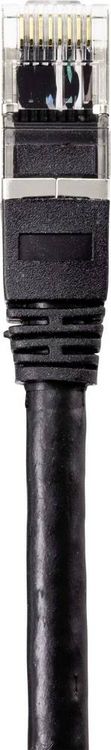 Produktbild: Renkforce RF-4538200 RJ45 Patchkabel CAT 6a S/FTP 15.00 m Schwarz f&uuml;r Au&szlig;enbereich geeignet 1 St.