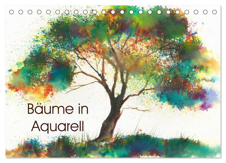 Produktbild: B&auml;ume in Aquarell (Tischkalender 2026 DIN A5 quer), CALVENDO Monatskalender