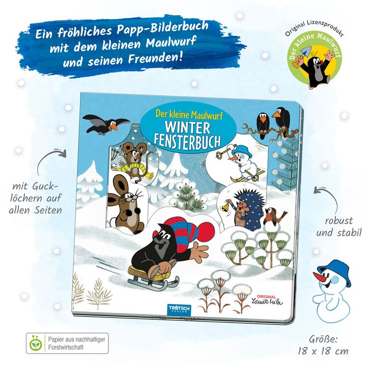 Produktbild: Tr&ouml;tsch Der kleine Maulwurf Winter-Fensterbuch